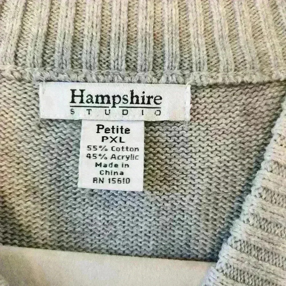 Hampshire Studio womens sweater size petite XL color gray - Picture 3 of 5